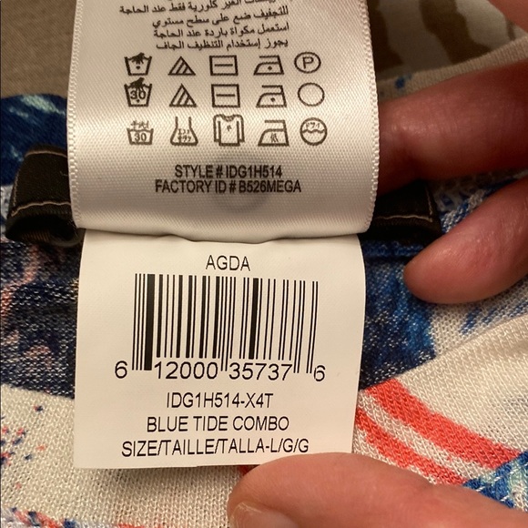 BCBGMaxAzria Multicolor Long Sleeve Slinky Top. Ptp 19” - Picture 7 of 11